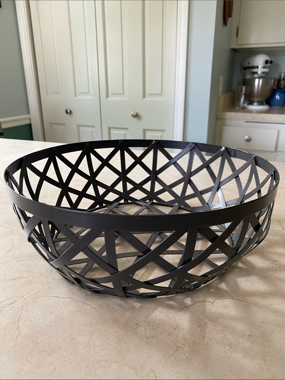 Brushed Metal Decorative Basket Bowl with Cooper Tones